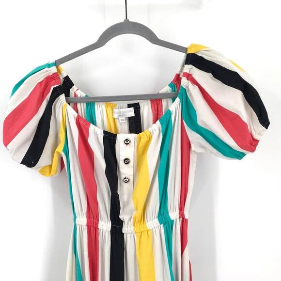 Caroline Constas Bardot Off Shoulder Striped Voile Maxi Dress - Picture 3 of 7